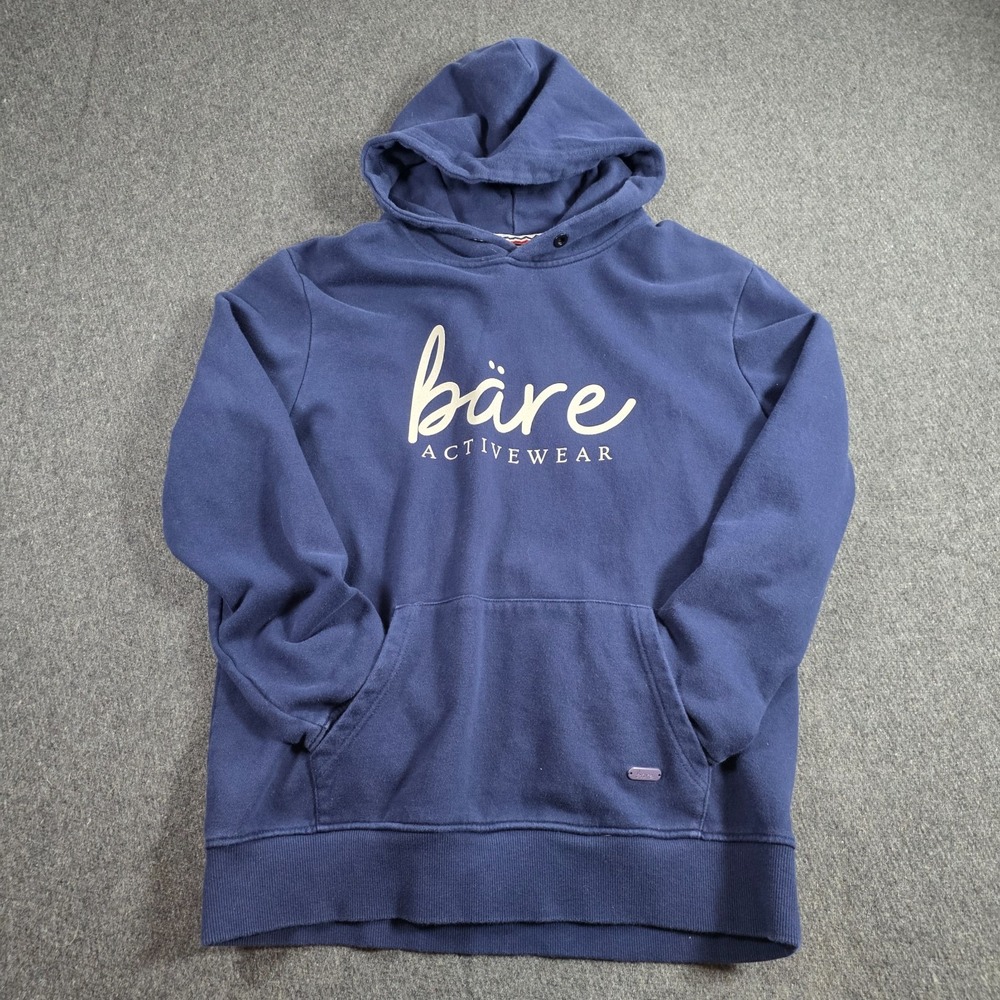 Bare ActiveWear Womens‎ Navy Blue Cotton Hoodie Sweatshirt Size S Quiet Luxury